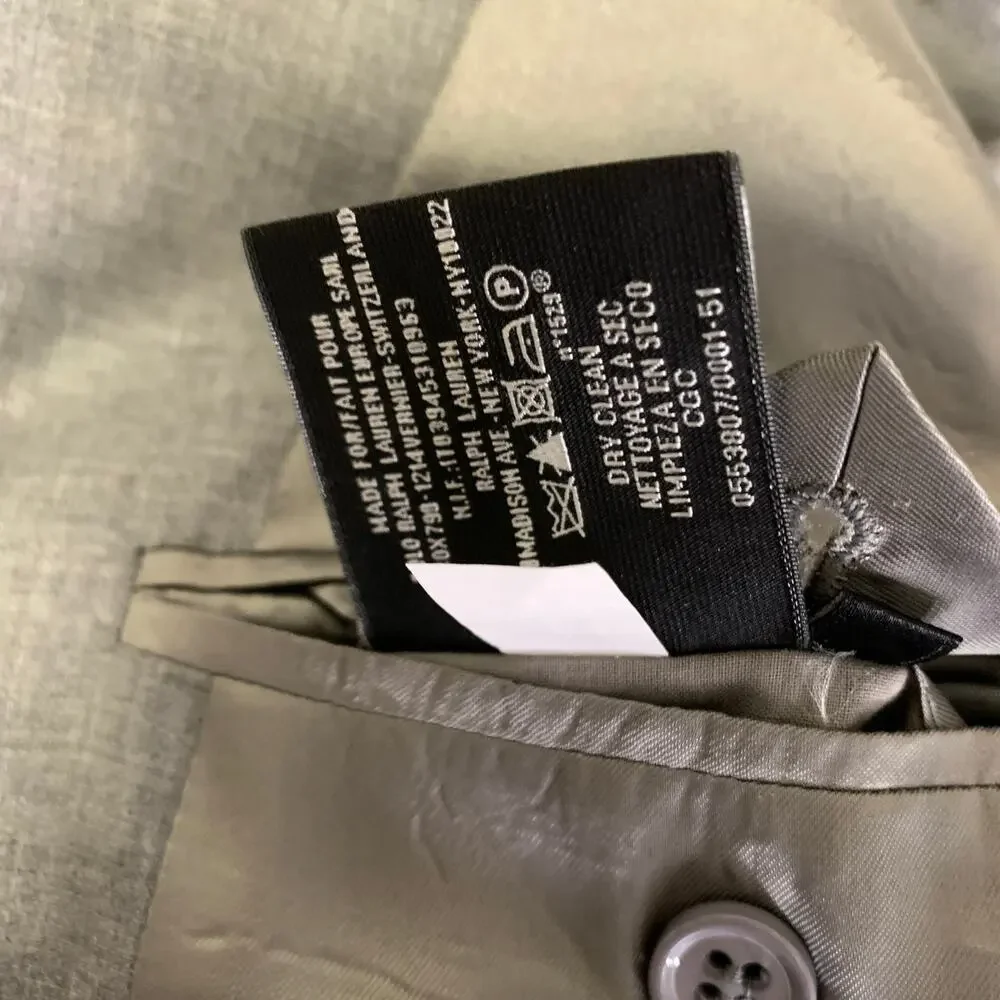RALPH LAUREN SS2011 Chest Size 38 Grey Wool Double Breasted 31 31 Suit